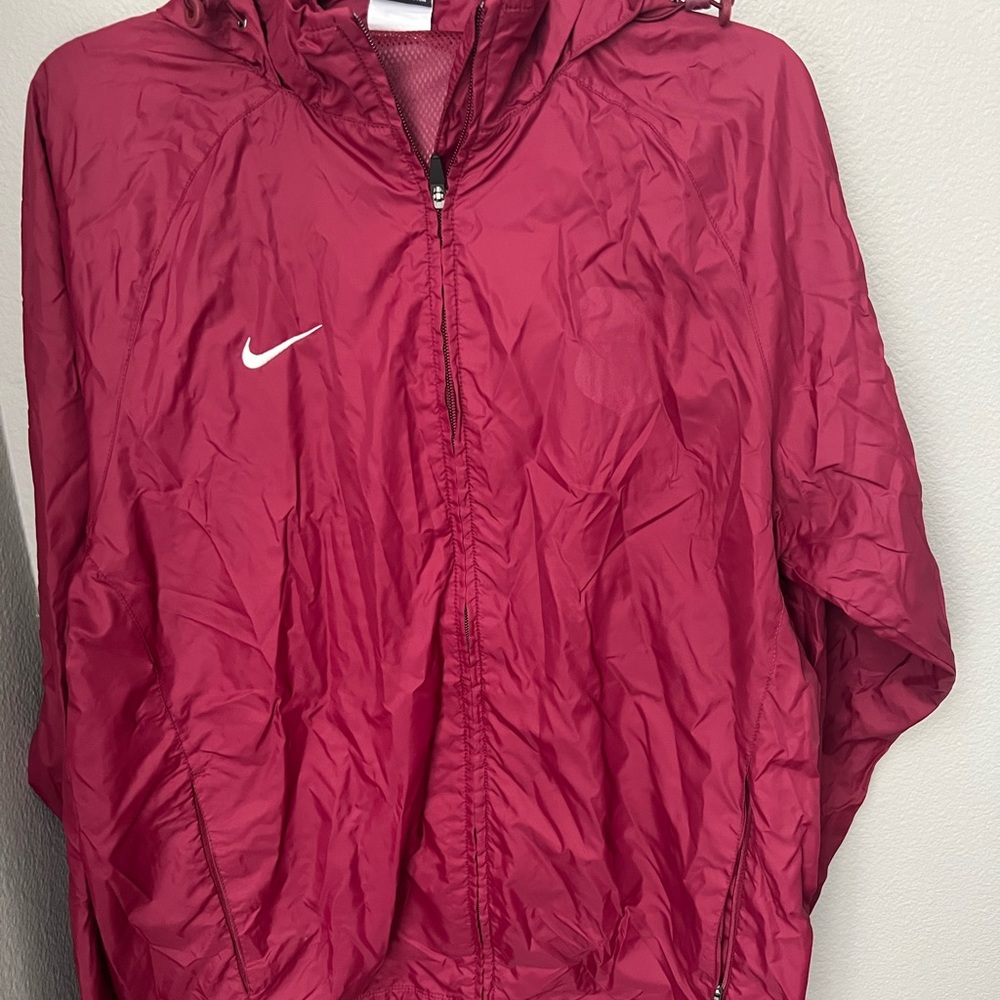 Vintage Maroon Nike Hooded Windbreaker Size Medium